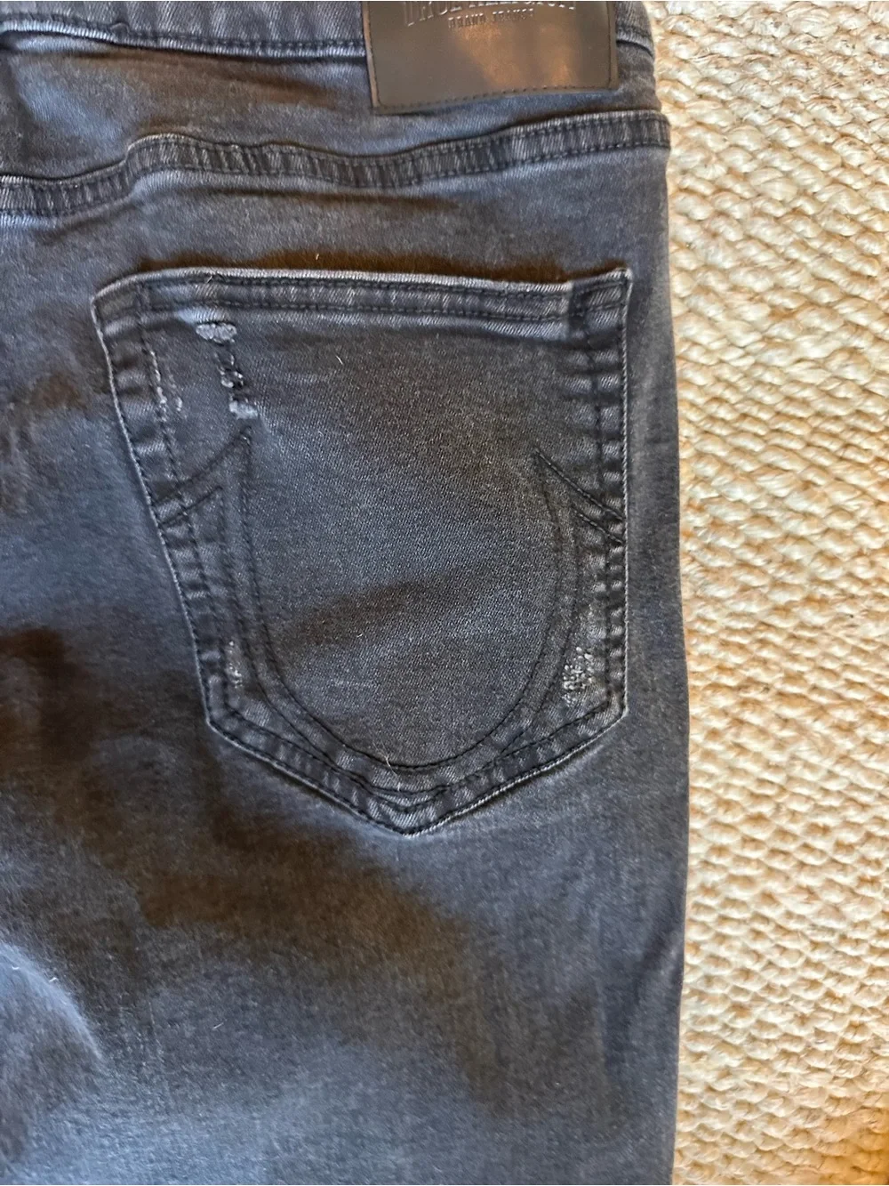 True Religion Black Rocco Relaxed Skinny Jeans